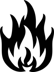 Bold Black Fire Symbol Design for Graphic Use