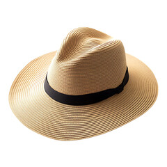 Sleek Wide Brim Sun Hat with Sharp Modern Lines Isolated on Transparent Background
