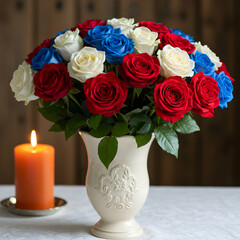 Red, White, & Blue Rose Bouquet