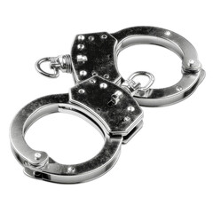 Steel Handcuffs, Close-up View of Police