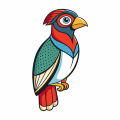 toucan bird on a branch isolated on white