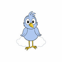 bird, cartoon, animal, illustration, vector, cute, character, twitter, funny, chicken, beak, feather, blue, fun, baby, nature, art, happy, duck, icon, egg, wing, tweet, penguin, design