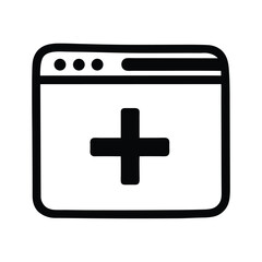 Obraz premium browser tab plus symbol icon vector illustration