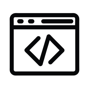 browser code brackets icon vector illustration