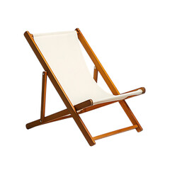 Minimalist Wooden Beach Chair with a Sleek Fold Away Isolated on Transparent Background