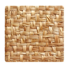 Contemporary Eco Straw Mat Featuring a Natural Wove Isolated on Transparent Background