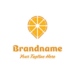 Orange Location Pin Logo, symbolizing freshness, fun, and creativity