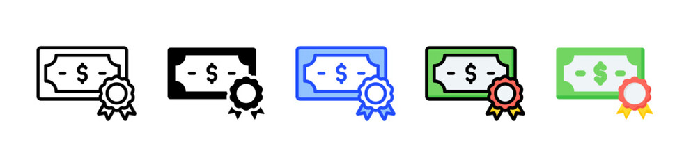 Government Bonds Icon Collection With Multiple Styles