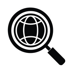 magnifier globe icon vector illustration