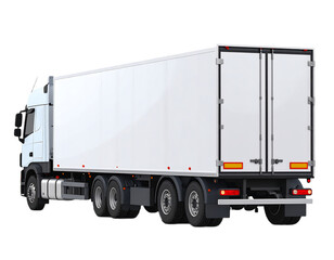 Clean Modern 3D Vector Illustration of a White Semi-Trailer Truck