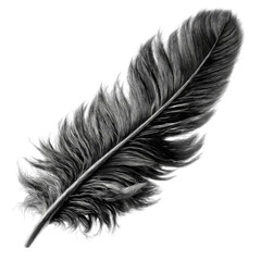 Obraz premium Single Black Feather Detailed Close Up Studio Shot