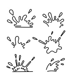 doodle water splash illustration icon collection