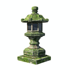 Fototapeta premium Ancient Stone Lantern with Moss, Japanese Garden