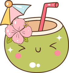 Coconut Drink Illustration