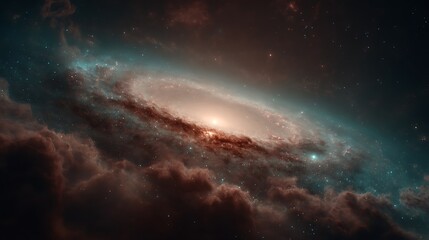 Fototapeta premium A cosmic black hole warps space near a starfield