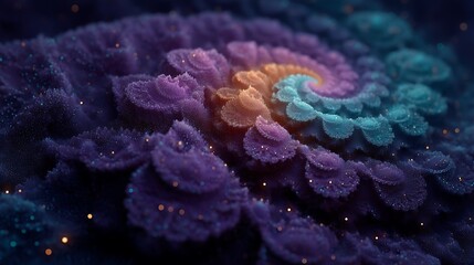 Fototapeta premium A swirling fractal design with vibrant colors.