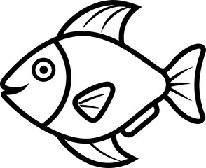 Triggerfish outline icon with white background