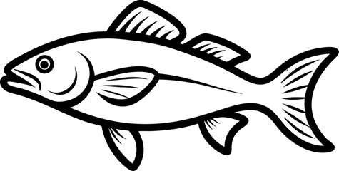 Walleye outline with white background