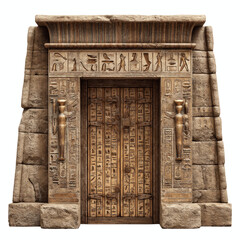 Ancient Egyptian Stone Doorway with Hieroglyphs