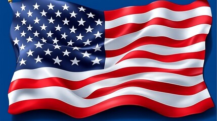 Waving US flag, patriotic backdrop