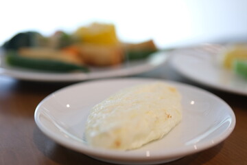 white omelette The process of making martabak by street vendors. Street food martabak or bright moon 