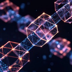 Blockchain network visualizing secure, decentralized digital transactions for financial systems.