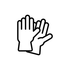 Protective rubber gloves line icon. Simple outline style. Symbol and sign illustration design.