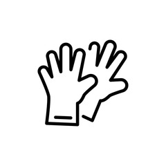 Protective rubber gloves line icon. Simple outline style. Symbol and sign illustration design.