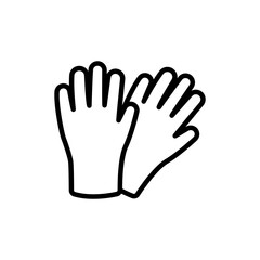 Protective rubber gloves line icon. Simple outline style. Symbol and sign illustration design.