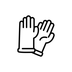 Obraz premium Protective rubber gloves line icon. Simple outline style. Symbol and sign illustration design.