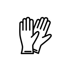 Protective rubber gloves line icon. Simple outline style. Symbol and sign illustration design.