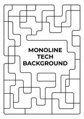Minimal Monoline Tech Background with Abstract Circuit-Inspired Line Design