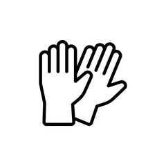 Protective rubber gloves line icon. Simple outline style. Symbol and sign illustration design.