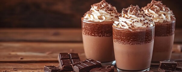 Chocolate Drinks Whipped Cream Dessert