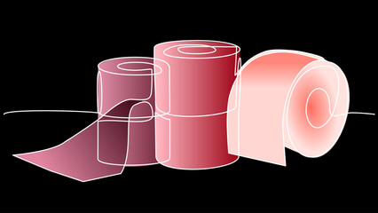 Linear Comfort: Minimalist Vector Art of Toilet Paper
