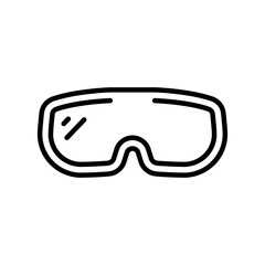 Safety glasses line icon. Simple outline style symbol design from construction collection. Can be used in web and mobile.