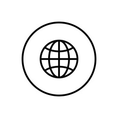Globe icon symbol. Round buttons. Globe earth, web, website, homepage sign.