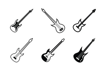 Naklejka premium Stylized Bass Guitar Vector Graphic