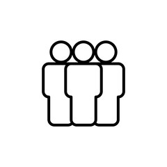 People line icon. Simple outline style. Person, group, human, staff, business, pictogram, silhouette, crowd, team, leadership, social concept.