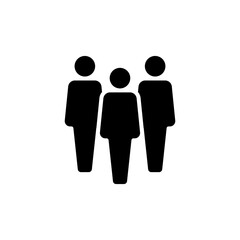 People glyph icon. Simple solid style. Person, group, human, staff, business, pictogram, silhouette, crowd, team, leadership, social concept.