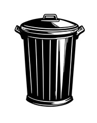 illustration of cartoon garbage can