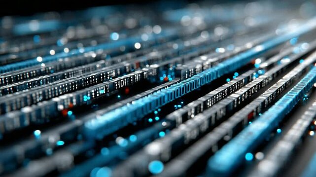 Digital data flow and technology: A captivating representation of digital data streams and interconnectedness, showcasing the intricate patterns and complexities of modern technology.
