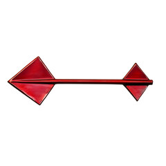 Bold Arrow with a Prominent Profile in Ruby Red Col Isolated on Transparent Background