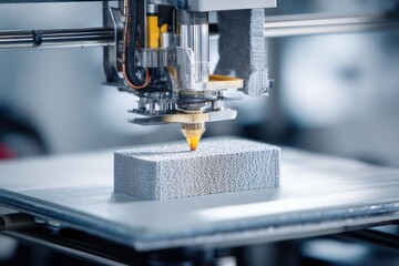 3D-printed items produced using advanced printing technology for creating complex products.