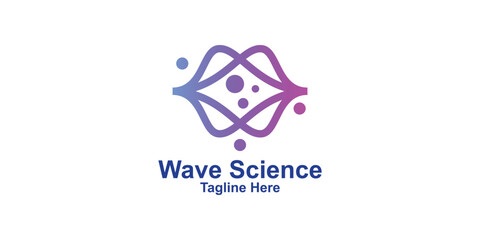 logo design wave and science,design creative,elegant.