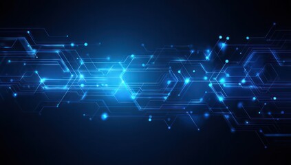 Obraz premium Abstract digital mind visual with glowing blue pathways and binary code representing intelligence.