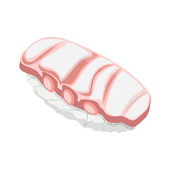 tuna sashimi isometric illustration