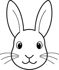easter bunny rabbit line art vector illustration