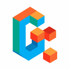 abstract colorful cubes