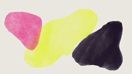 Abstract watercolor blobs dance on canvas. Abstract background for header poster banner backdrop design